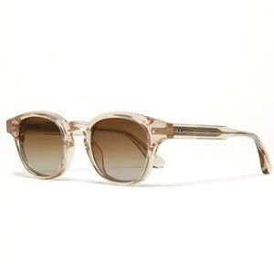 CHIMI 01 Sunglasses; Ecru (cream) Italian Acetate Frames, Brown Lenses